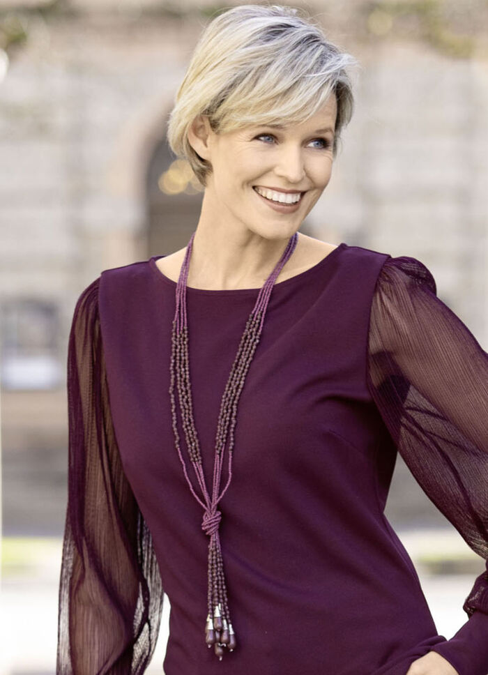 Handgefertigte mehrreihiger Halskette mit Knoten 