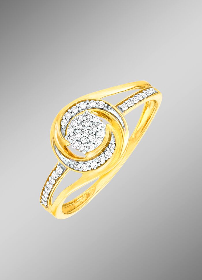 Edler Damenring mit Diamanten 