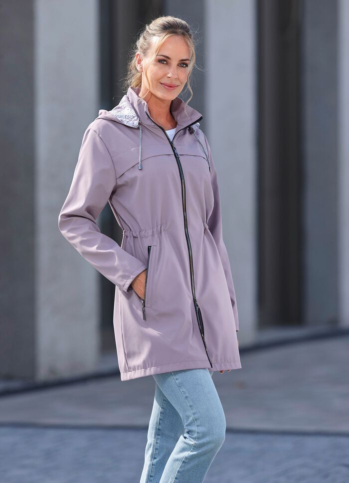 Longjacke mit abnehmbarer Kapuze 