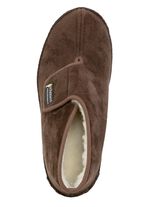 Stiefelette aus Veloursmaterial mit Klettverschluss BRAUN