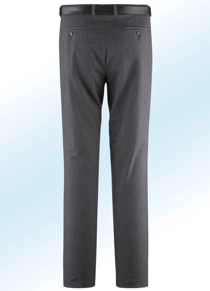 "Klaus-Modelle"-Hose mit G&uuml;rtel in 5 Farben DUNKELGRAU MELIERT