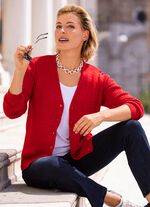 Strickjacke mit Z&ouml;pfchendessin ROT