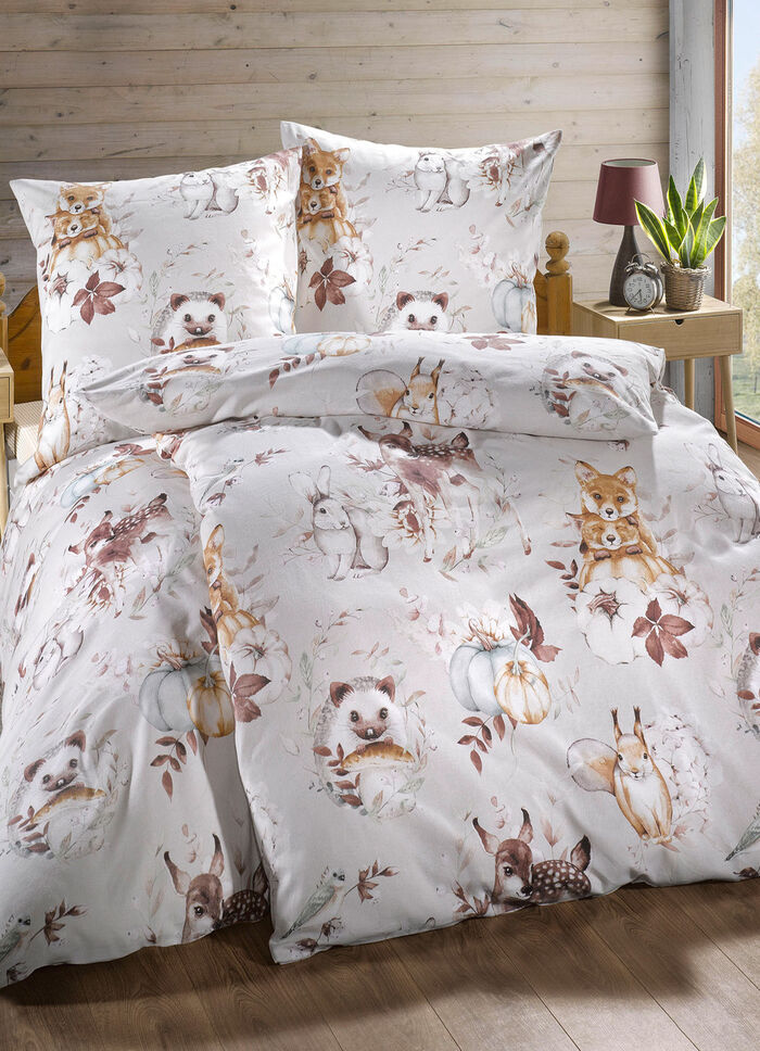 Beidseitig bedruckte Bettwäsche-Garnitur 