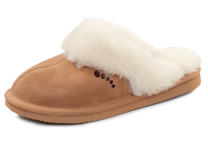 ELENA EDEN, warme Damen-Hausschuhe, mit Lammfell 