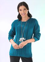 Pullover in Strukturmix PETROL