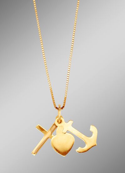 Anh&auml;nger "Glaube, Liebe und Hoffnung&ldquo; mit Veneziakette 