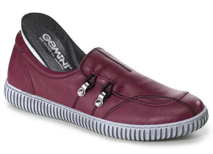 Gemini Slipper aus Rind-Nappaleder mit Zier&ouml;sen BORDEAUX