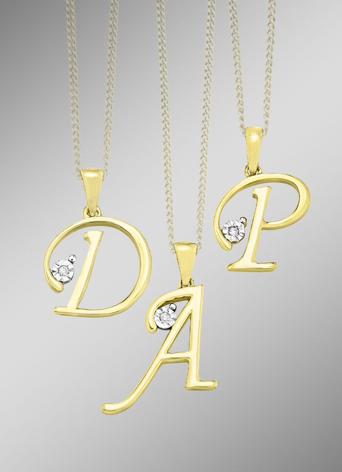 Buchstabenanhänger mit Brillant 