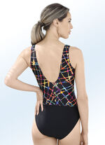 Laurina Badeanzug mit Raffungen und Halbkorsage 