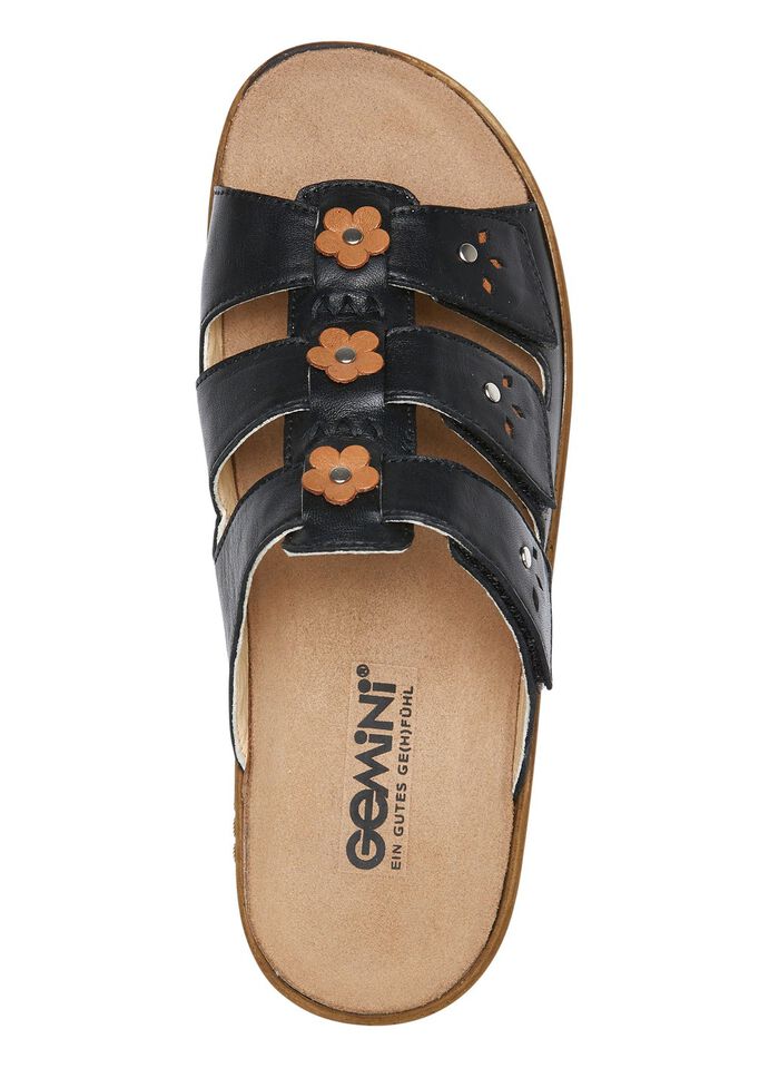 Gemini Pantolette mit verstellbaren Klettspangen SCHWARZ