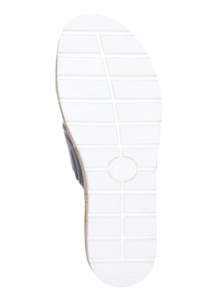 ELENA EDEN, bequeme Damen-Pantoletten, Weite G, mit herausnehmbarem Fußbett BLAU-WEISS-ROT