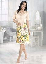 Nachthemd, knielang mit Tierfell-Druckdessin  