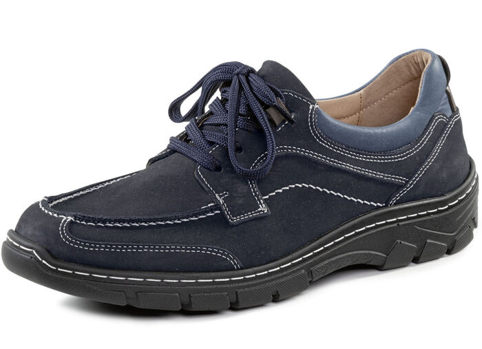 Schn&uuml;rschuh mit Kontrast-Eins&auml;tzen BLAU