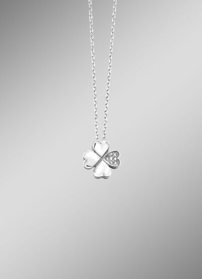 Kleeblatt-Anhänger mit Ankerkette 