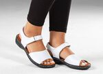 ELENA EDEN, modische Damen-Sandalen, Weite G, mit Klettverschluss WEISS
