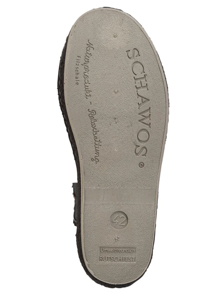 Pantoffel mit seitlich eingesetztem Gummizug SCHWARZ