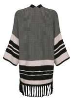 Poncho-Strickjacke in Jacquard-Dessin 
