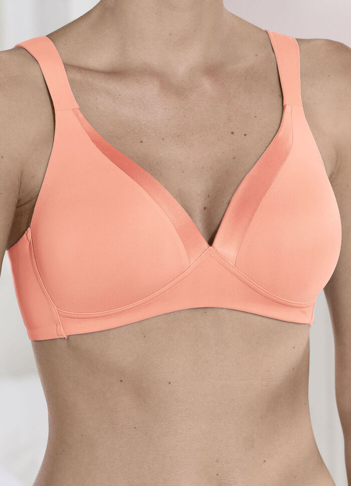 Naturana BH mit Satinblende am Dekollet&eacute; APRICOT
