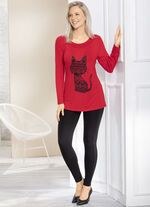 Leggings im interresanten Materialmix SCHWARZ