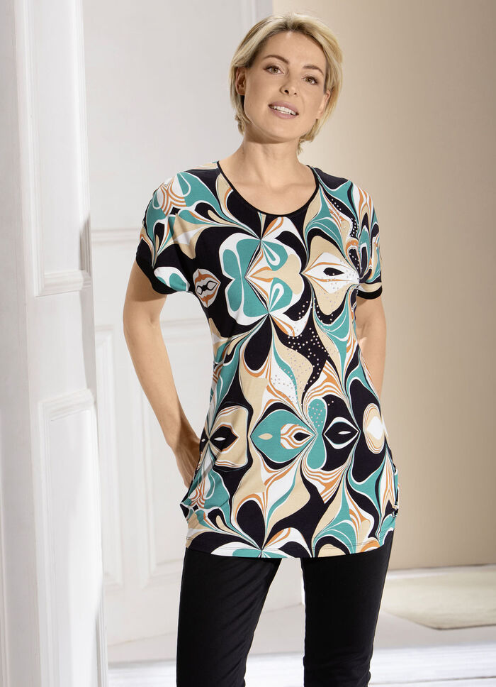 Fantasievolles Longshirt mit Zierpl&auml;ttchen 