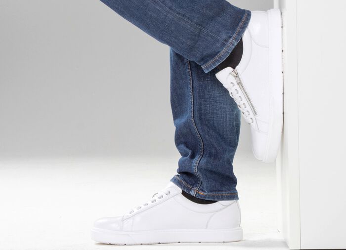 GINO GALANTE, klassische Herren-Sneaker, mit herausnehmbarem Fu&szlig;bett WEISS