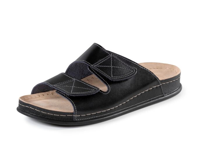 Klassische Herren-Pantoletten, mit Klettverschluss 