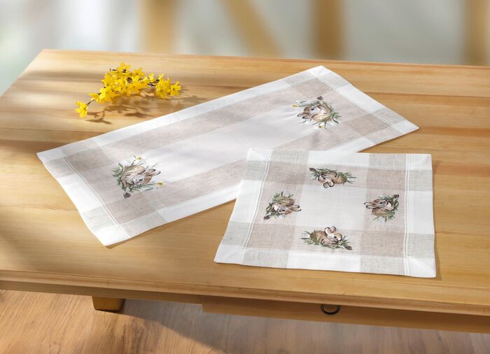 Tisch- und Raumdekoration mit H&auml;schen-Motiv BEIGE