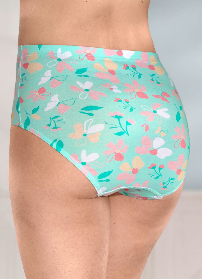 Viererpack Slips mit farbharmonischem Floraldessin 