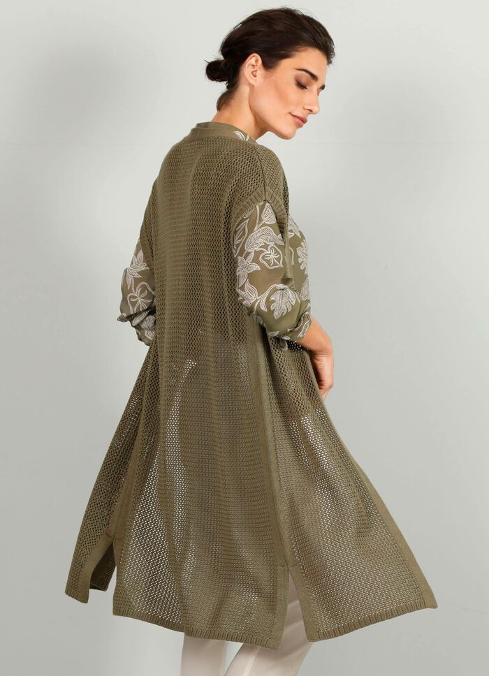 Strickweste in Longform 