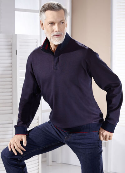 Stehkragen-Shirt in 3 Farben 