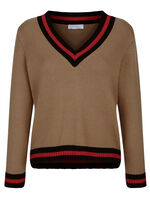 Pullover mit Kontrastringeln 