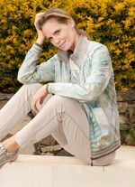 Sweatjacke mit floralem Motiv 