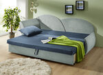 Schlafsofa mit Bettkasten und 1 Dekokissen GRÜN-MINT