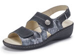 ELENA EDEN, bequeme Damen-Sandalen, Weite H, mit herausnehmbarem Fu&szlig;bett DUNKELBLAU