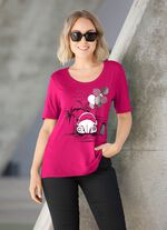 Shirt mit Flatlock-Naht in 2 Farben FUCHSIA