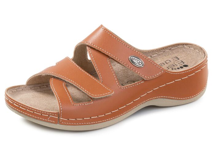 ELENA EDEN Pantolette aus Nappaleder CAMEL