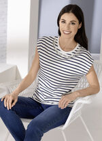 Shirt mit aufwendiger Strass- und Stickereizier 