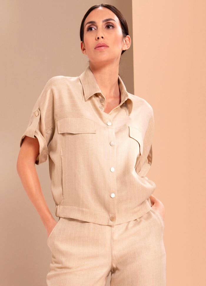 Blazer mit Hemdkragen 