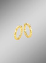 Creolen mit Struktur aus vergoldetem Silber 