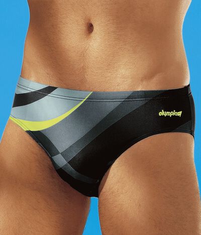 Olympia Badehose in Slipform mit buntem Druckdessin 