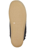 Laurina Wollfilz-Hausschuh mit Velours-Besätzen ANTHRAZIT