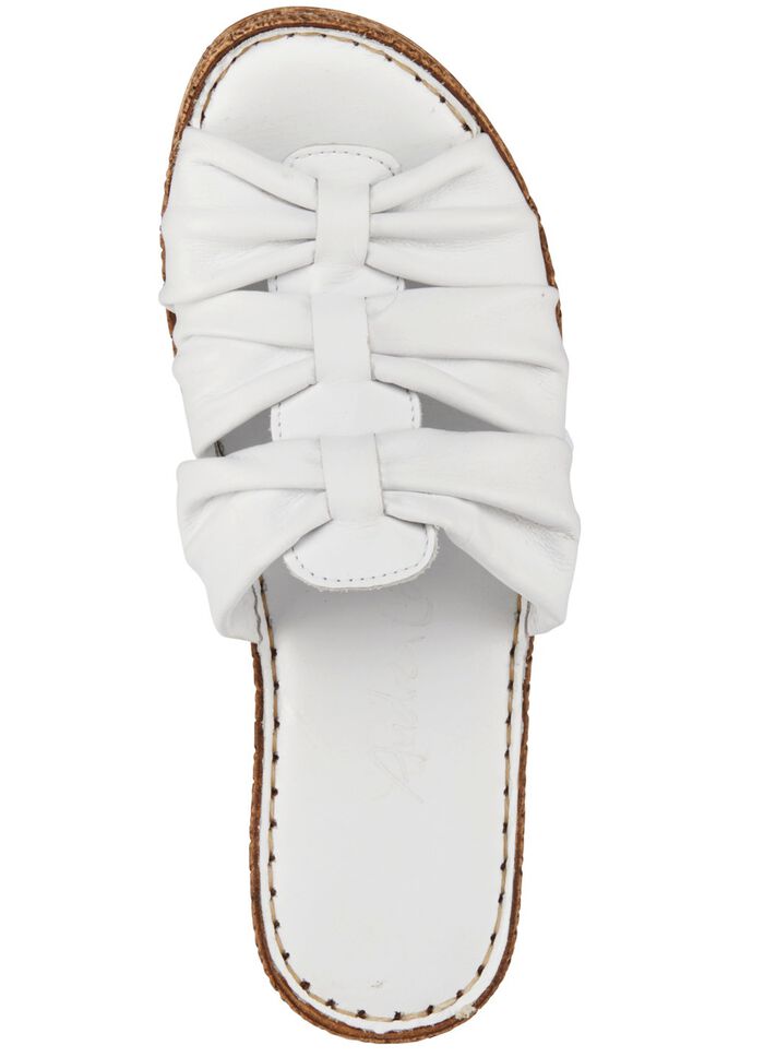 Andrea Conti Schlauchriemchen-Pantolette aus Nappaleder WEISS