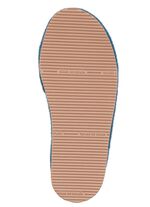 Laurina, leichte Damen-Hausschuhe, mit bunter Bl&uuml;ten-Stickerei BLAU