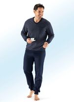 Schiesser Schlafanzug mit V-Ausschnitt und B&uuml;ndchenabschl&uuml;ssen 