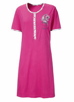 Zweierpack Nachthemden mit langer Knopfleiste, Stickerei sowie kurzen &Auml;rmeln 