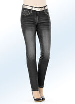 Jeans mit sch&ouml;nem Nietenbesatz SCHWARZ