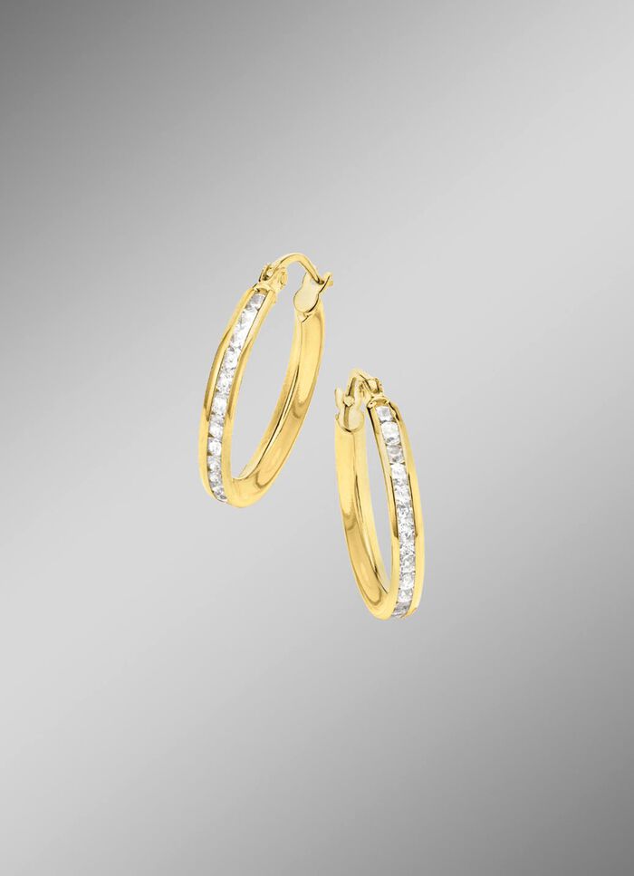 Funkelnde Eleganz: Creolen mit synth. Zirkonia 