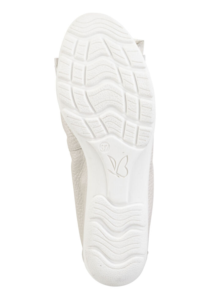 Caprice, schicke Damen-Ballerinas, Weite G, mit Gummizug PERLWEISS