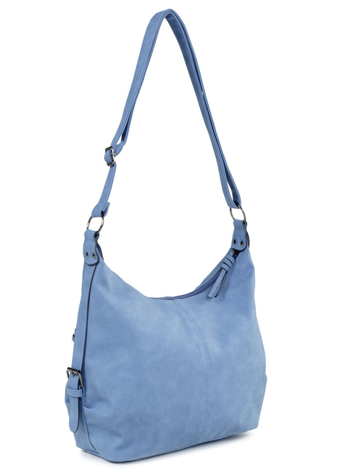 Tasche aus weichem, dezent schattiertem Synthetik JEANSBLAU