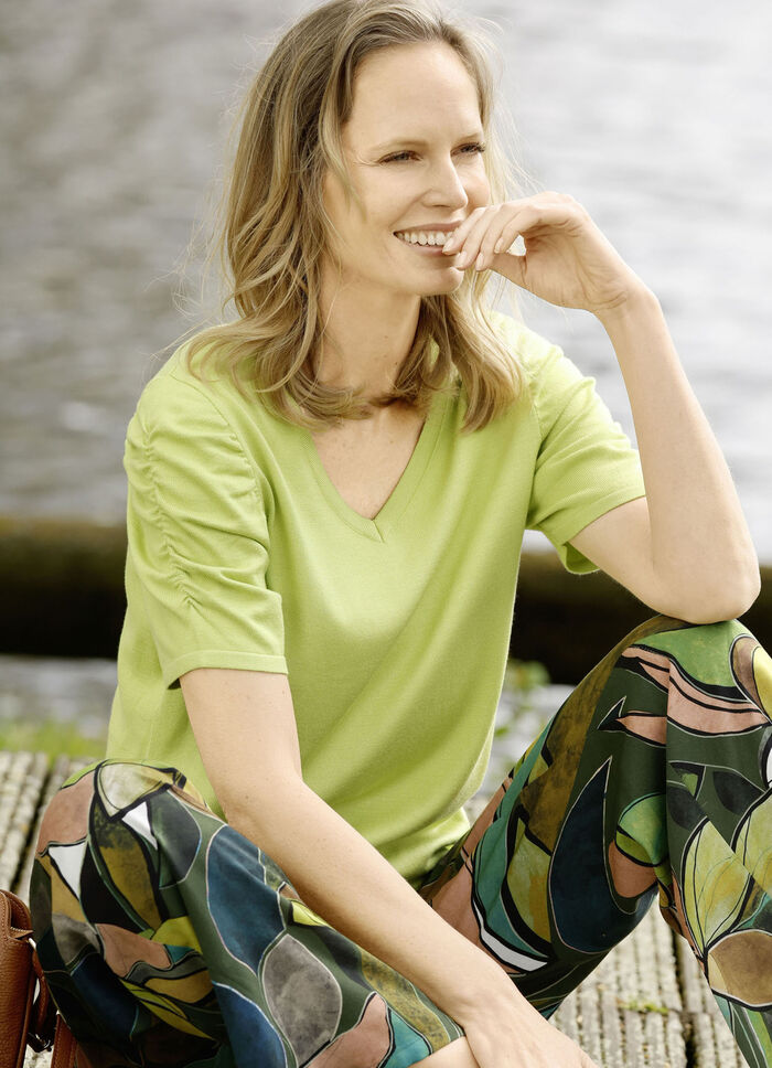 Pullover mit Raffung an den &Auml;rmeln 